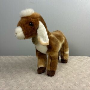 Myoni Tots Nubian Goat Kid Plush Stuffed Animal Aurora Brown White Floppy Ears
